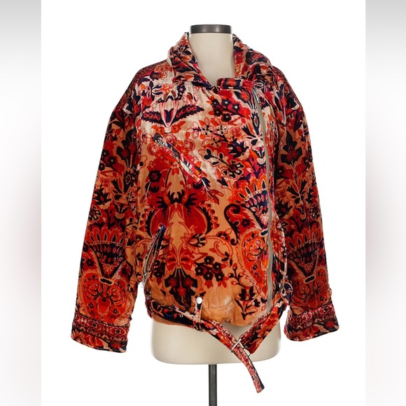Free People Bailey Velvet Oversized Moto Jacket